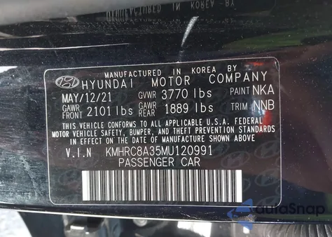2021 Hyundai Venue Sel from USA, damaged, VIN KMHRC8A35MU120991